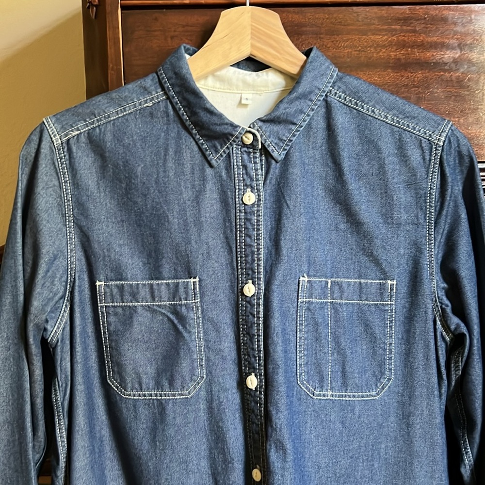 Muji Chambray Shirtdress - Picture 3 of 9